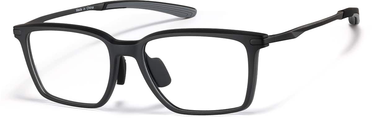 Angle view of Zunnies - Rectangle Sports Glasses 1303721 in Black