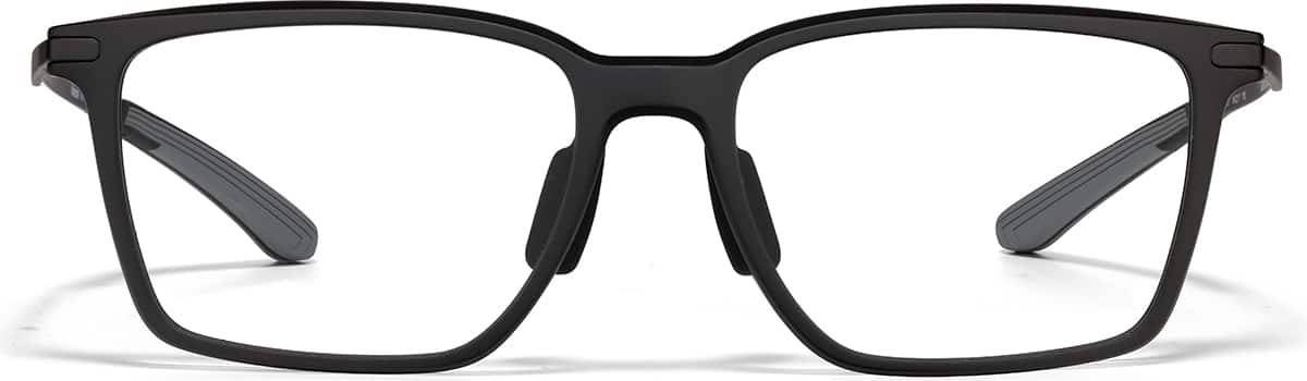 Front view of Zunnies - Rectangle Sports Glasses 1303721 in Black