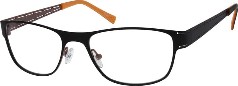 Angle view of Titanium Square Glasses 132321 in Black