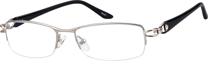 Angle view of Titanium Rectangle Glasses 134214 in Gold