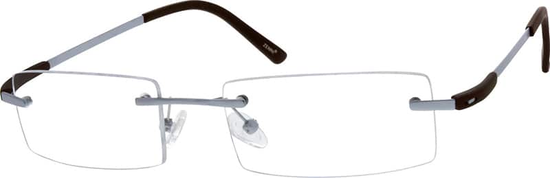 Angle view of Titanium Rimless Glasses 134711 in Silver