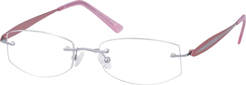 Angle view of Titanium Rimless Glasses 134811 in Silver