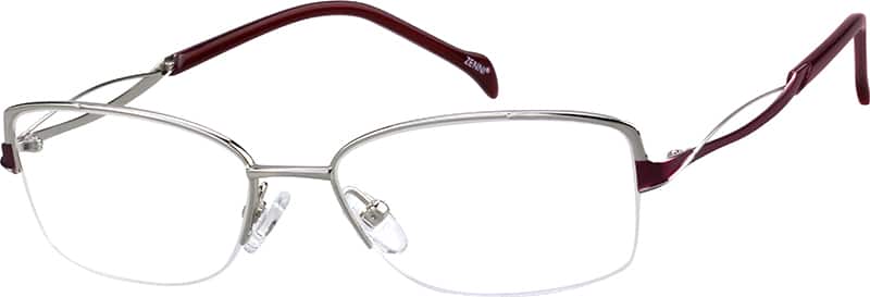 Angle view of Anteojos rectangulares de titanio 135911 in Plata