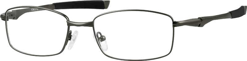 Angle view of Titanium Rectangle Glasses 136312 in Gray