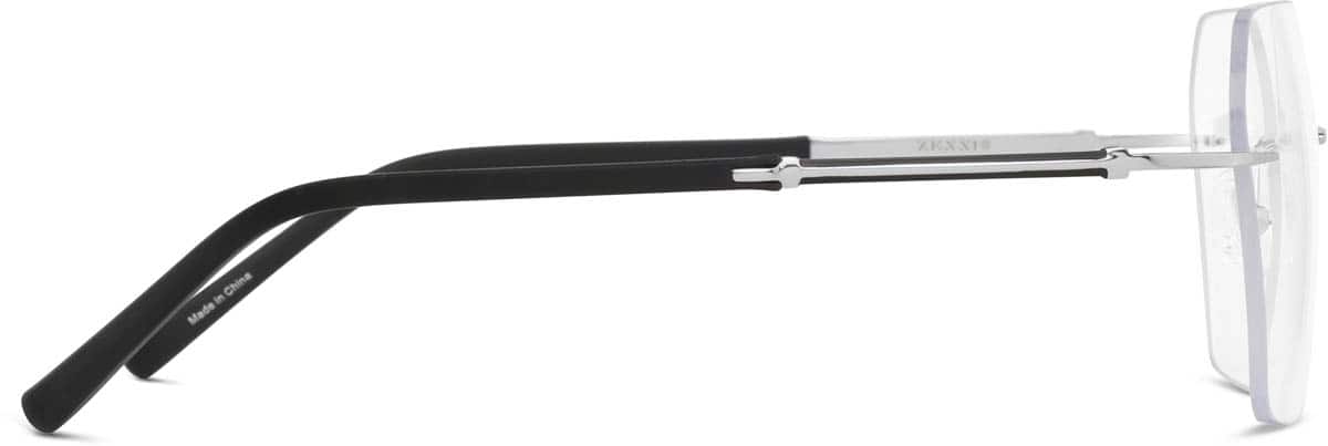 Side view of Titanium Rimless Glasses 138014 in Silver