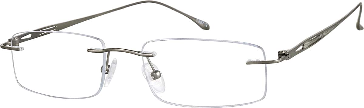 Angle view of Titanium Rimless Glasses 138712 in Gray