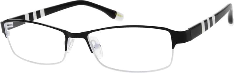 Angle view of Rectangle Glasses 140921 in Black