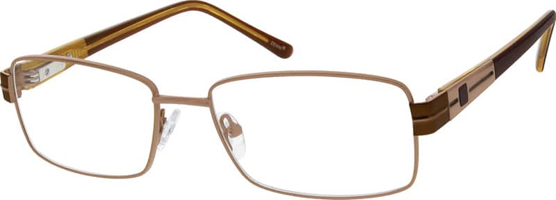 Angle view of Rectangle Glasses 141315 in Brown