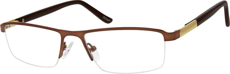 Angle view of Rectangle Glasses 141515 in Brown