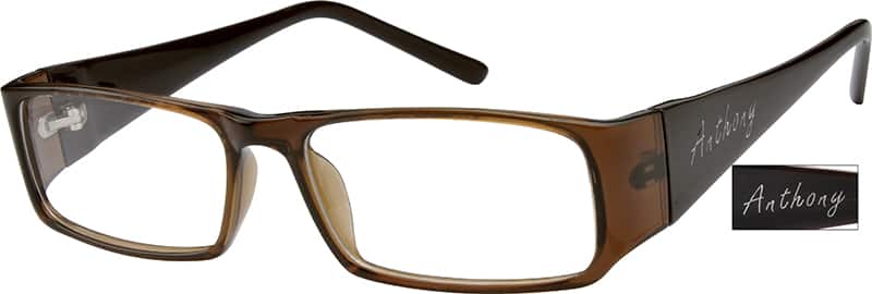 Angle view of Rectangle Glasses 14227915 in Brown
