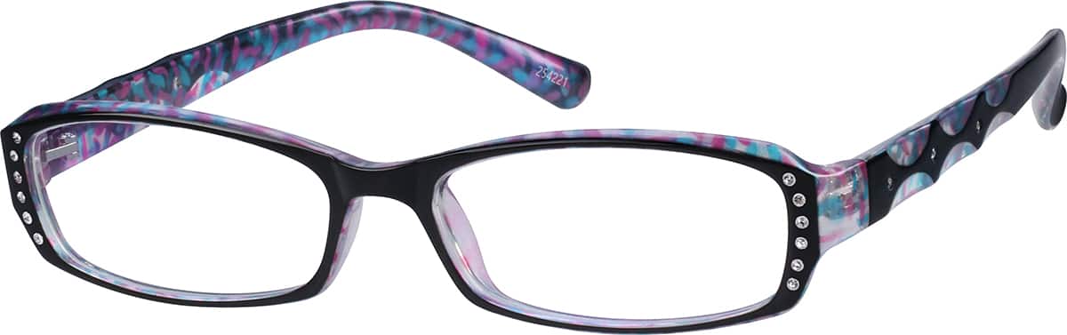 Angle view of Rectangle Glasses 14254221 in Black