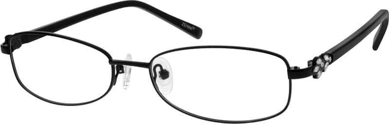 Angle view of Oval Glasses 145921 in Black