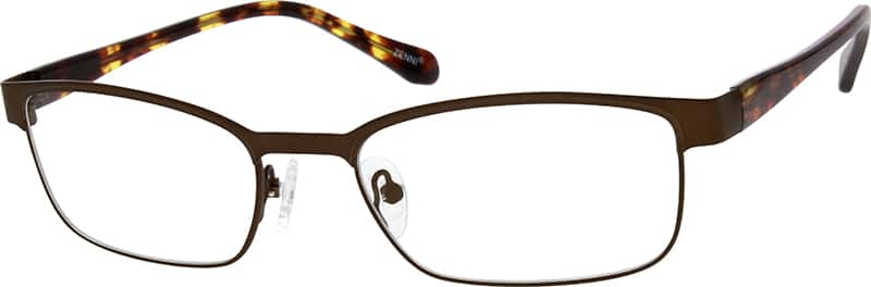 Angle view of Rectangle Glasses 146515 in Brown