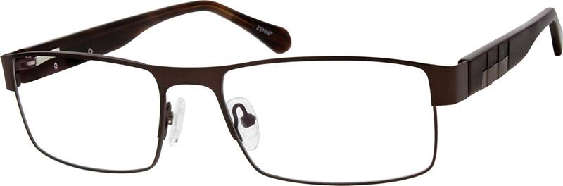 Angle view of Rectangle Glasses 148115 in Brown