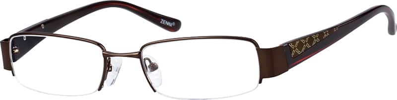 Angle view of Rectangle Glasses 148415 in Brown
