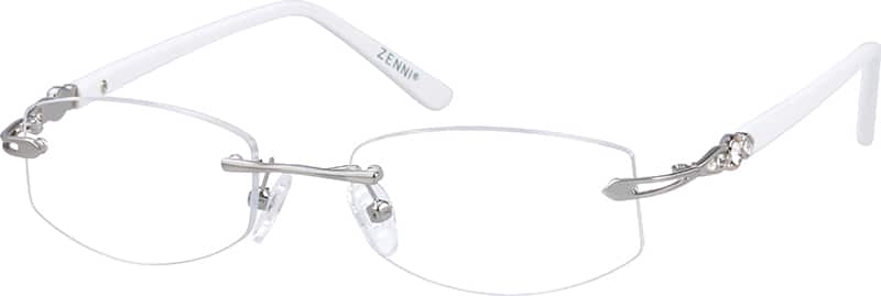 Angle view of Rimless Glasses 151411 in Silver