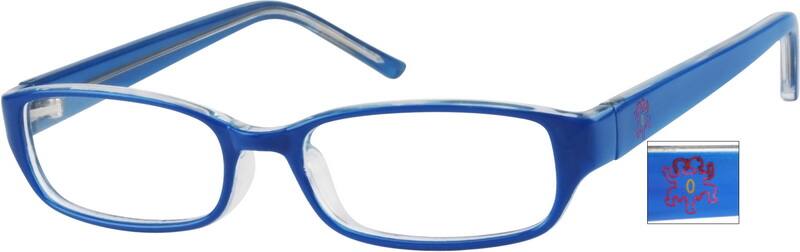 Angle view of Kids’ Rectangle Glasses 15263916 in Blue