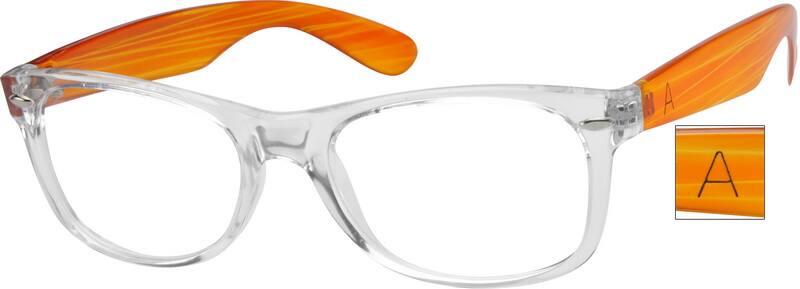 Angle view of Square Glasses 15270423 in Orange