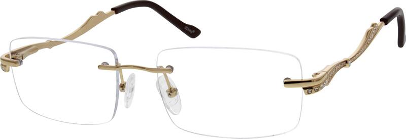 Angle view of Rimless Glasses 153914 in Gold