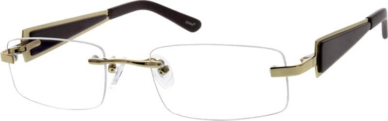 Angle view of Rimless Glasses 155214 in Gold