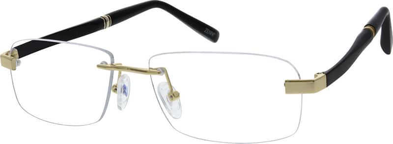 Angle view of Rimless Glasses 155414 in Gold