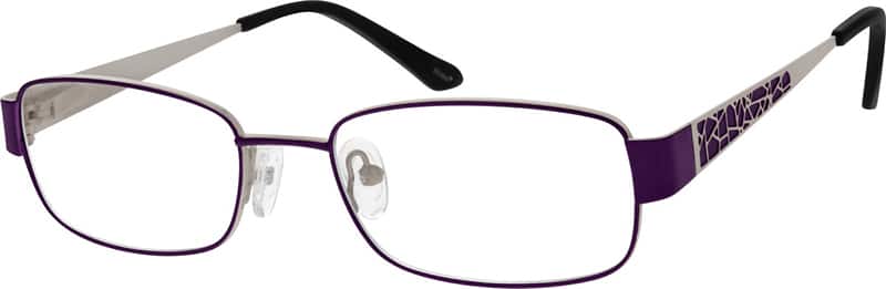 Angle view of Rectangle Glasses 155817 in Purple