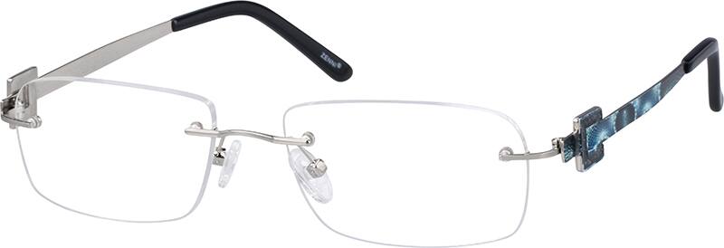 Angle view of Rimless Glasses 156311 in Silver