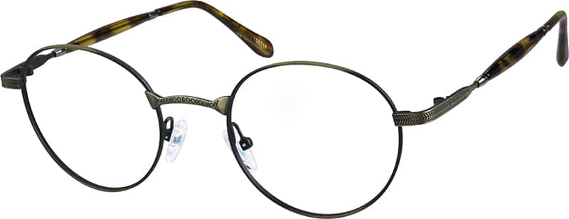 Angle view of Round Glasses 156714 in Brown