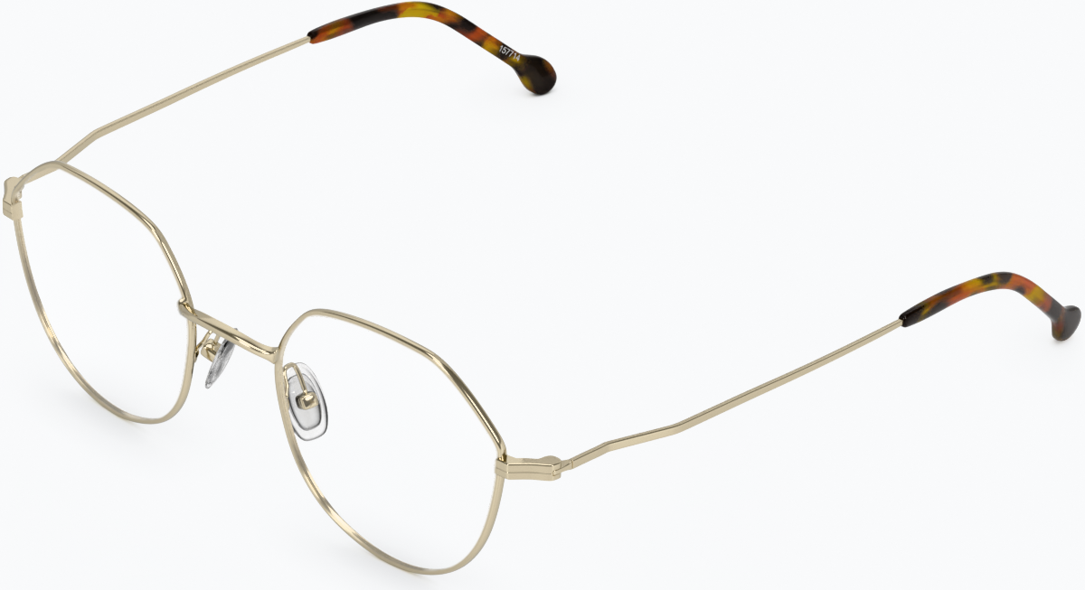 Angle view of Geometric Glasses 157714 in Gold