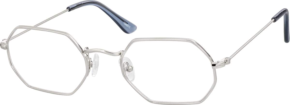 Angle view of Geometric Glasses 158511 in Silver