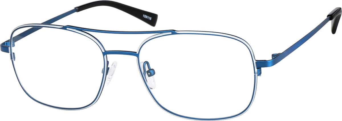 Angle view of Aviator Glasses 159116 in Blue
