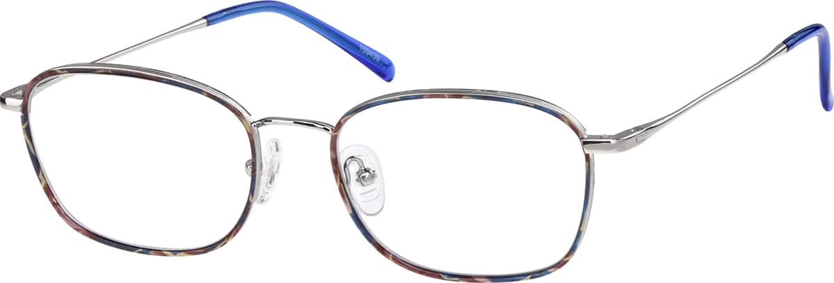 Angle view of Rectangle Glasses 159439 in Blue Tortoiseshell