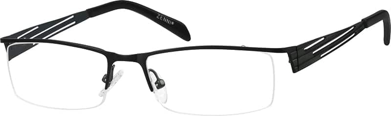 Angle view of Rectangle Glasses 160121 in Black