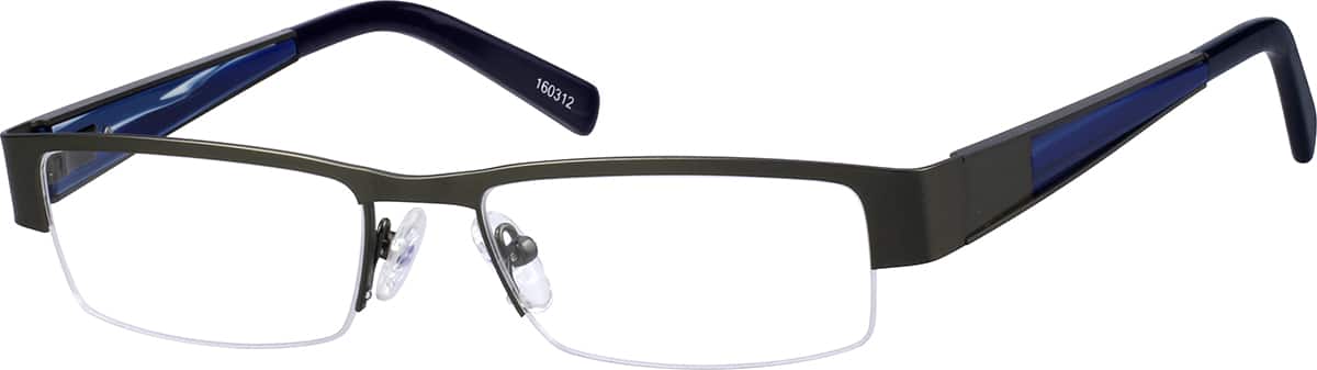 Angle view of Rectangle Glasses 160312 in Gray