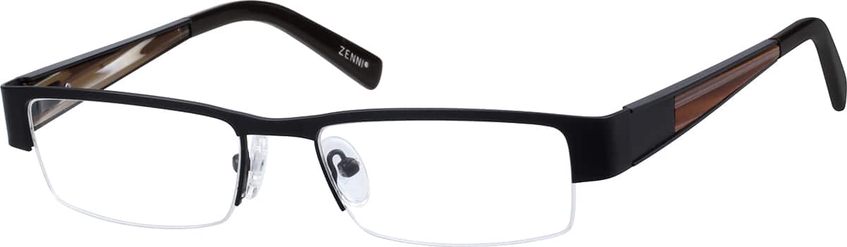 Angle view of Rectangle Glasses 160321 in Black