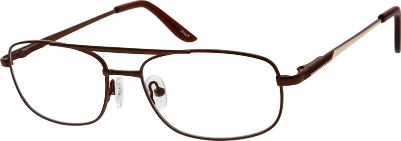 Angle view of Rectangle Glasses 160815 in Brown