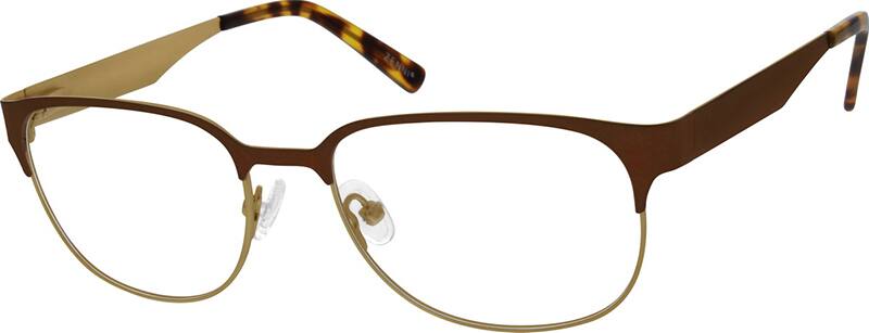 Angle view of Oval Glasses 161515 in Brown