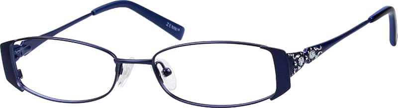 Angle view of Oval Glasses 161816 in Blue