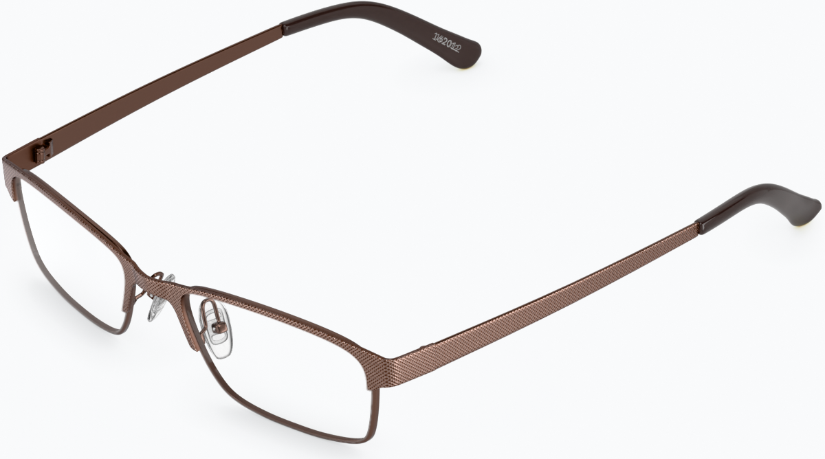 Angle view of Rectangle Glasses 162015 in Brown