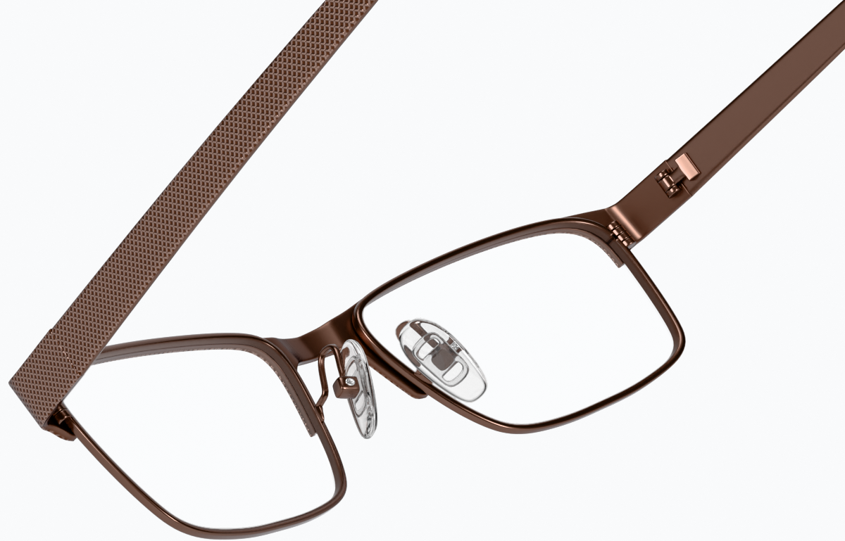 See-through view of Rectangle Glasses 162015 in Brown