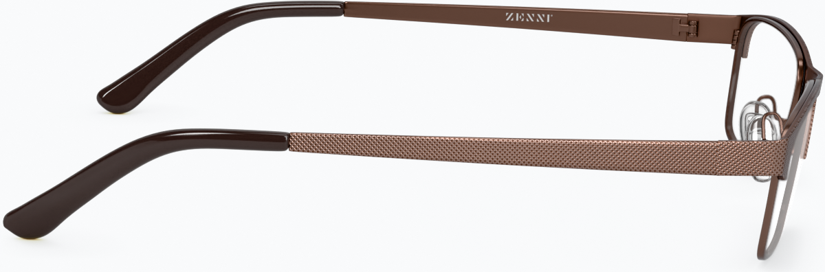 Side view of Rectangle Glasses 162015 in Brown