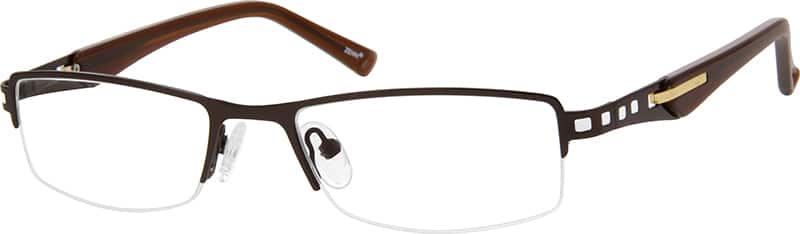 Angle view of Rectangle Glasses 163315 in Brown