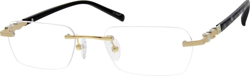 Angle view of Rimless Glasses 164714 in Gold