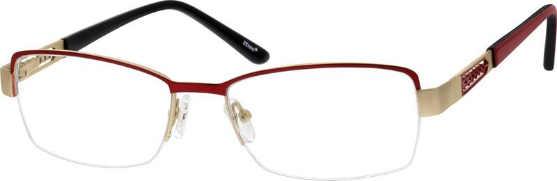 Angle view of Rectangle Glasses 166018 in Red