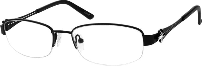 Angle view of Rectangle Glasses 166621 in Black