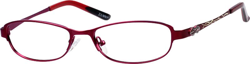 Angle view of Oval Glasses 167618 in Red