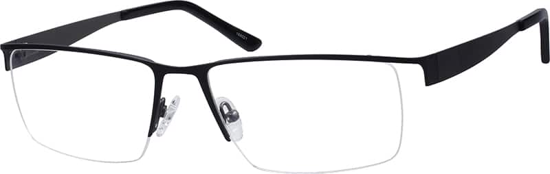 Angle view of Rectangle Glasses 168021 in Black