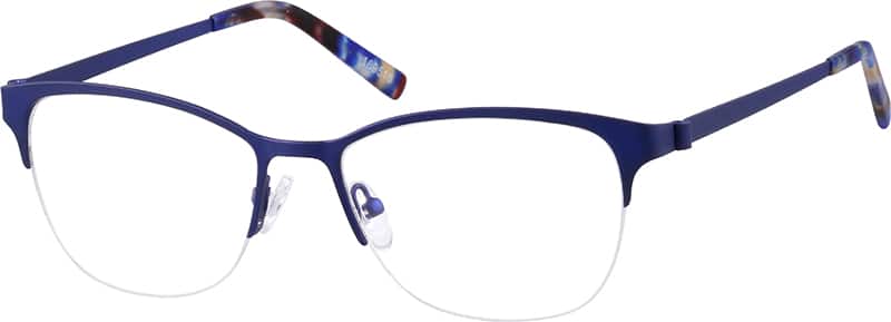 Angle view of Browline Glasses 169516 in Navy Blue