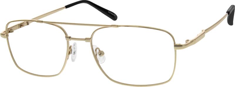 Angle view of Rectangle Glasses 170314 in Gold