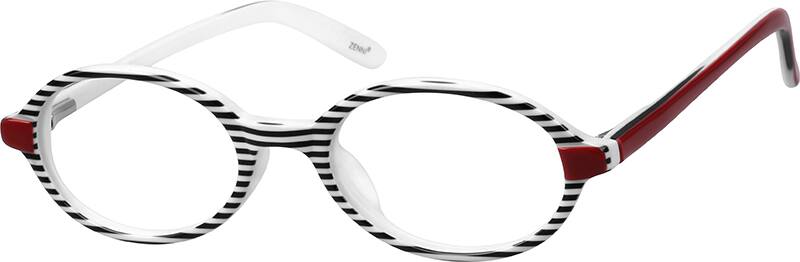 Angle view of Kids’ Oval Glasses 180018 in White